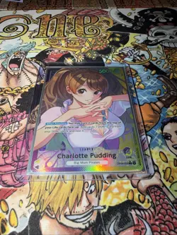 One Piece Bandai Charlotte Pudding Leader OP08-058 Alt Art NM English TCG - Image 1