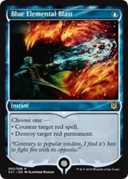 MTG Blue Elemental Blast, Signature Spellbook: Jace, Heavily Played, English - Image 1