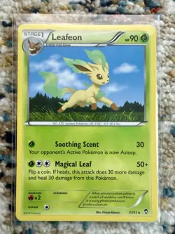 Pokemon TCG Leafeon 7/111 XY Furious Fists Regular Rare Non-Holo LP - Image 1