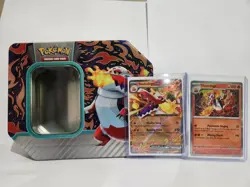 Pokemon TCG Skeledirge Tin + 2 Cards Bundle - Image 1
