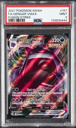 2021 POKEMON SWORD & SHIELD FUSION STRIKE #157 FULL ART/GENGAR VMAX PSA 9 - Image 1