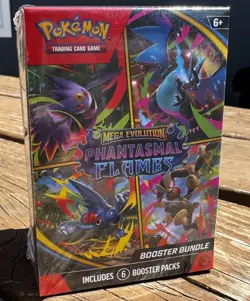 Sealed Pokemon TCG Mega Evolution Phantasmal Flames Booster Bundle 6 Packs - Image 1