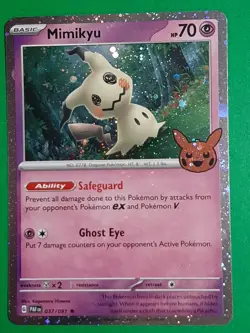 Pokemon TCG Halloween Trick Or Trade 2024 Mimikyu #37/91 Cosmos Rare - Image 1