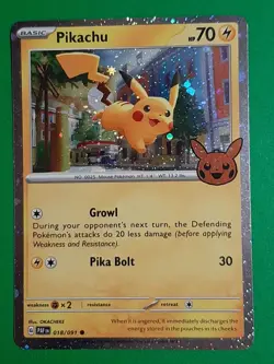 Pokemon TCG Halloween Trick Or Trade 2024 Pikachu #18/91 Cosmos Common - Image 1
