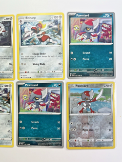 Pokemon Tcg Lot of 8 Pawniard Bisharp Reverse Holo Common basic - Image 3