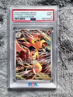 2025 Pokemon DRI EN Ethan's Typhlosion IR Holo 190/182 Destined Rivals PSA 9 - Image 1