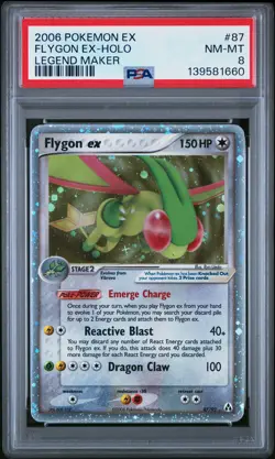 2006 POKEMON EX LEGEND MAKER #87 FLYGON EX-HOLO PSA 8 - Image 1