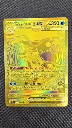 Pokemon Mega Greninja ex 122/086 Hyper Rare Gold Secret Rare Chaos Rising - Image 1