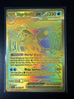 Pokemon TCG Mega Greninja EX GOLD Card 122/086 English Edition Mint Condition - Image 1