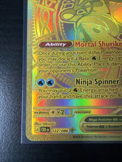 Pokemon TCG Mega Greninja EX GOLD Card 122/086 English Edition Mint Condition - Image 2