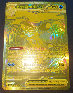 Pokemon TCG Mega Greninja ex 122/086 Me04 DAMAGE Gold Foil Mega Hyper Rare - Image 1