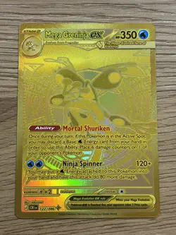 Pokemon TCG Chaos Rising Mega Greninja Ex Mega Hyper Rare 122/086 English Gold - Image 1