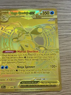 Pokemon TCG Chaos Rising Mega Greninja Ex Mega Hyper Rare 122/086 English Gold - Image 4