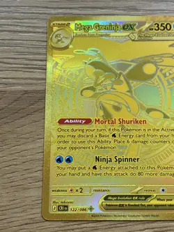 Pokemon TCG Chaos Rising Mega Greninja Ex Mega Hyper Rare 122/086 English Gold - Image 5