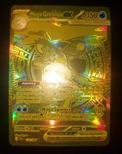 Gold Mega Greninja Ex MHR 122/086 From Chaos Rising DAMAGE Pokemon Card English - Image 1