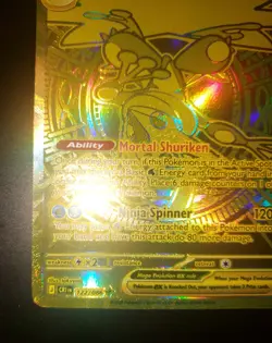Gold Mega Greninja Ex MHR 122/086 From Chaos Rising DAMAGE Pokemon Card English - Image 3