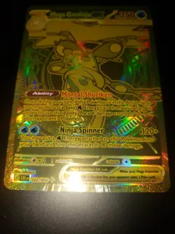 Gold Mega Greninja Ex MHR 122/086 From Chaos Rising DAMAGE Pokemon Card English - Image 5