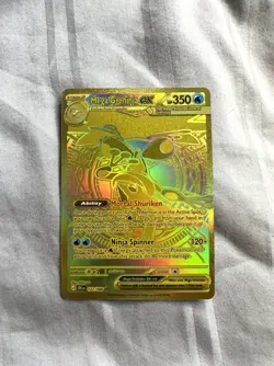 Gold Mega Greninja EX 122/086 Secret Rare Holo Full Art Mega Chaos rising - Image 1