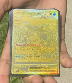 Pokemon Mega Greninja EX 122/086 ME04 Chaos Rising Hyper Rare Gold Holo - Image 1