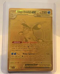 Gold Mega Greninja EX 122/086 Mega Hyper Rare - Chaos Rising NM 2026 Pokemon - Image 1