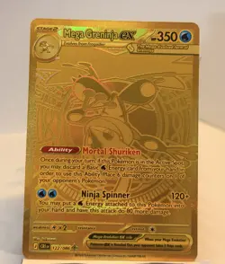 Gold Mega Greninja EX 122/086 Mega Hyper Rare - Chaos Rising NM 2026 Pokemon - Image 3