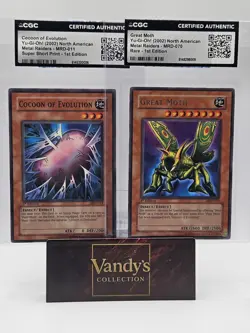 Yu-Gi-Oh! Metal Raiders 1st Ed Cocoon of Evolution MRD-011 & Great Moth (2)lot - Image 1