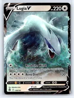 Lugia V 138/195 Holo V Rare Silver Tempest Pokemon Holo Near Mint - Image 1