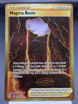 Magma Basin 185/172 - Gold Secret Rare - Brilliant Stars Pokemon Card NM - Image 1