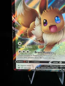 Pokemon TCG SWSH065 Eevee v Black Star Promo Holo Card - Image 5
