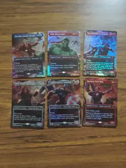 Mtg Marvel Super Heroes Scene Box Heroes Set Borderless Foil - Image 1