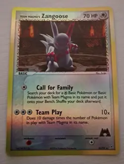Pokemon - Team Magma's Zangoose- 23/95 EX Team Magma vs Aqua -Reverse Holo Rare - Image 1