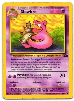Slowbro 43/62 - 🌊 Fossil Uncommon Pokemon TCG Unlimited 🖤 - DMG - Image 1