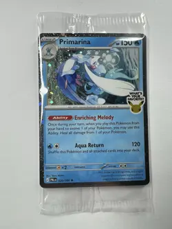 Pokemon TCG Primarina ‘What’s Your Favorite’ Stamped Promo Cosmos Holo - SEALED - Image 1