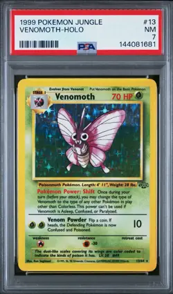 1999 POKEMON JUNGLE #13 VENOMOTH-HOLO PSA 7 - Image 1
