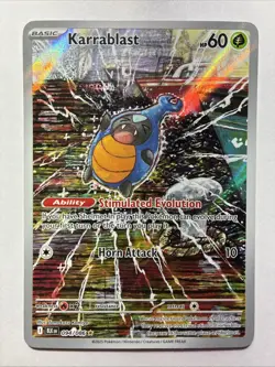 Pokemon TCG Karrablast 094/086 IR Black Bolt Holo Komiya Artwork Nm - 14P1 - Image 1