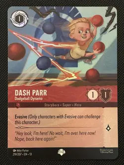 Dash Parr Dodgeball Dynamo 219/207 - Disney Lorcana Attack Of The Vine Epic - Image 1