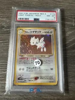 2001 Pokemon PSA 8 Light Togetic holo Japanese Neo 176 - Image 1