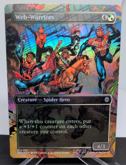 MTG Web-Warriors 0205 Marvel Spider-Man SPM Foil Borderless NM Free P&P - Image 1