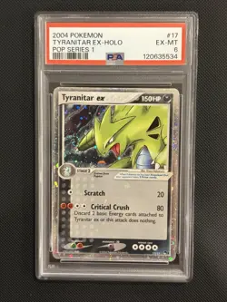 Tyranitar Ex [Holo] #17 Pokemon POP Series 1 PSA 6 🌀🌀🌀HAND SWIRL🌀🌀🌀 - Image 1