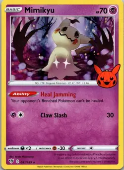 Mimikyu 081/189 Holo Promo Trick or Trade BOOster Pokemon Lightly Played - Image 1