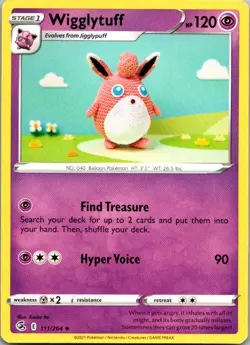 Wigglytuff 111/264 Uncommon Fusion Strike Pokemon Lightly Played B5 - Image 1