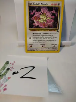 Pokemon TCG Team Rockets Meowth #18 Black Star Promo Rare NM Condition - Image 1