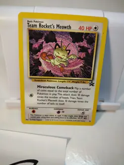 Pokemon TCG Team Rockets Meowth #18 Black Star Promo Rare NM Condition - Image 2