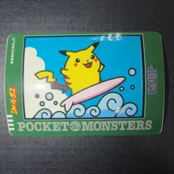 Surfing Pikachu Pokemon Sealdass Bandai 1997 Rare Carddass Limited Japanese F/S - Image 1