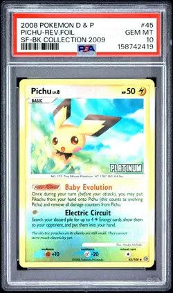 PSA 10 Pokemon Pichu D&P Stormfront Reverse Holo Stamped Burger King #45 POP 3 - Image 1