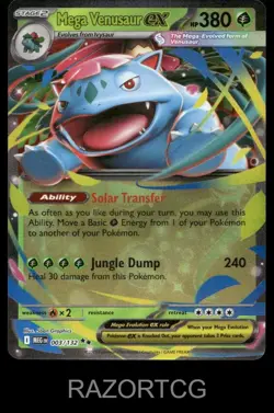 MEGA VENUSAUR EX 003/132 DOUBLE RARE MEGA EVOLUTION POKEMON NM/M - Image 1