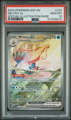 2024 POKEMON SSP EN-SURGING SPARKS SPECIAL ILLUSTRATION RARE MILOTIC EX PSA 10 - Image 1