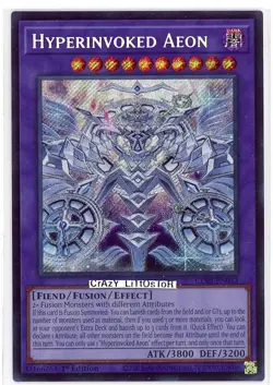 YU-GI-OH HYPERINVOKED AEON 1ST ED SECRET RARE NM/MINT CORI-EN033 - Image 1