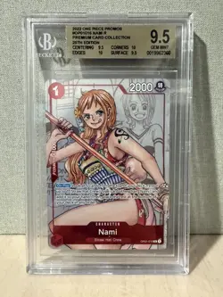 2022 One Piece Nami OP01-016 25th Anniversary BGS 9.5 Gem Mint Promo - Image 1
