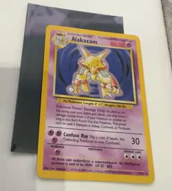 Pokemon Alakazam Holo Rare TCG Card 1/102 Base Set 1999 Unlimited - Image 2